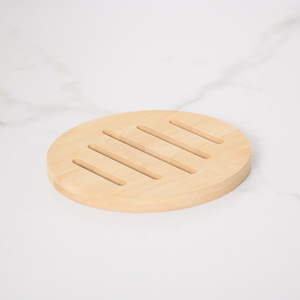 Tapetes Aislantes de Calor de Bambú Redondos de Color Sólido para Vajilla y Uso en la Cocina - Product Image 2