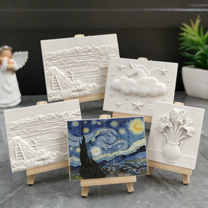Kit <span class=keywords><strong>de</strong></span> Peinture DIY en Plâtre 3D : Tableau d'Art Blanc Mondialement Célèbre, Facile à Colorier, Activité Éducative pour Parents <span class=keywords><strong>et</strong></span> Enfants, Décoration - Product Image 1