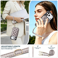 Untuk iPhone 17/16 Plus/15/15 Pro/14 Promax/12/12 Pro, Tas Dompet Selempang, Penutup Casing dengan Penyangga untuk iPhone 14 Plus.