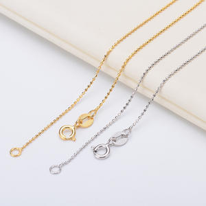 สร้อยคอเงินแท้ S925 สำหรับทำเครื่องประดับมุก DIY ความยาว 45-50 ซม. พร้อมลูกปัดและตัวเว้นระยะ สำหรับผู้ชายและผู้หญิง สไตล์เน็ตไอดอล สีดำ - Product Image 1