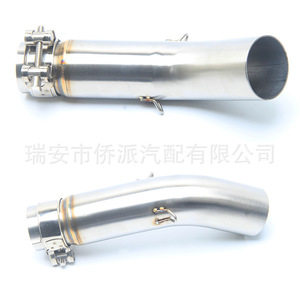 Adaptador de codo de acero inoxidable de 51 mm para tubo de escape de motocicleta Suzuki GSR750, sección central con abrazadera incluida - Product Image 4