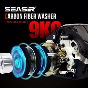 ORJD Cast-x2 <strong>Carbon</strong> Fiber Baitcasting Reel Wheel 7.3:1 Gear Ratio 9KG Max Drag Ceramic <strong>Bearings</strong> GRIP 6+1BB for River Fishing - Product Image 5