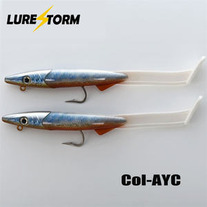 LureStorm Vente flash Leurre de pêche artificiel en PVC souple 12 cm/26 g, appâts souples pour la pêche en eau salée et en eau douce, <span class=keywords><strong>jig</strong></span> head, hameçon <span class=keywords><strong>VMC</strong></span> - Product Image 3
