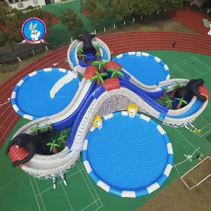 Outdoor Inflatable Water Amusement Park Design Inflatable Land Water Park Inflatable Commercial Water Park Games