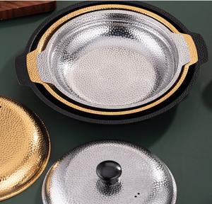 Marmite à motif flocon de neige, marmite à fond plat en acier inoxydable commercial pour shabu-shabu, marmite à fond <span class=keywords><strong>sec</strong></span> pour ragoût de <span class=keywords><strong>poulet</strong></span> braisé - Product Image 2