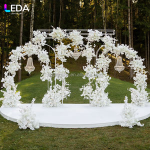 LEDA Wedding Decoration Large Stage Flower Arch <b>Stand</b> White Metal Arch <b>Backdrop</b> for Wedding - Product Image 1