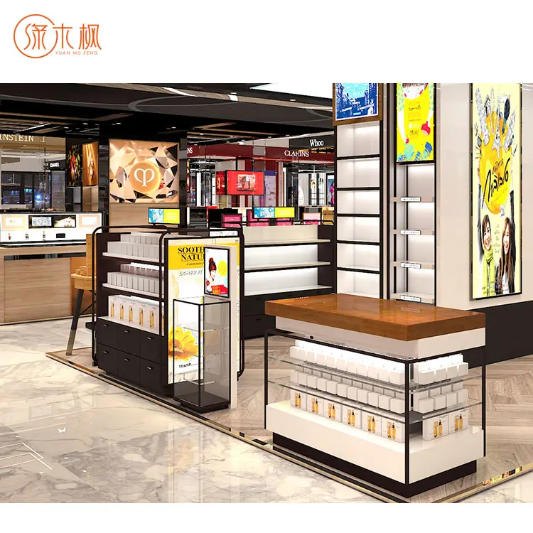 Modern Display Metal Furniture Kiosk Cosmetic Display Shelves For Cosmetic Shopping Mall Kiosk