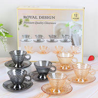 Vente en gros de tasses à café et à thé en verre miniature turques de style européen, classiques, rétro, vintage, personnalisées, très vendues, avec soucoupe