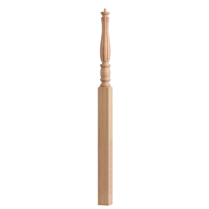 Oem Nhà cung cấp của cao cấp trong nhà rắn sồi đỏ newel bài viết tùy chỉnh chất lượng cao cầu thang bộ phận từ Việt Nam - Product Image 1