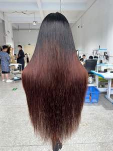 Peluca Larga Lisa <span class=keywords><strong>Castaño</strong></span> Marrón para Corte en Capas, Encaje HD sin Pegamento, 100% Cabello Humano Virgen, Lista para Usar - Product Image 3