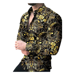 <span class=keywords><strong>Chemise</strong></span> Oxford imprimée coupe ajustée de luxe pour hommes respirant simple boutonnage à manches longues XL-Style décontracté élégant pour le printemps automne - Product Image 3