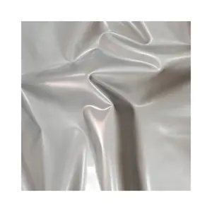 Tissu extensible en Polyester PU argent brillant Offre Spéciale, tissu de cinéma PU de poids moyen, faux cuir