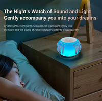 Haut-parleur portable mini en plastique transparent avec horloge, lampe d'ambiance RGB colorée en cristal pour haut-parleur