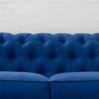 Le plus chaud bleu Chesterfield coin canapé en forme de L élégant maison et Restaurant meubles pour salon tissu Design salons