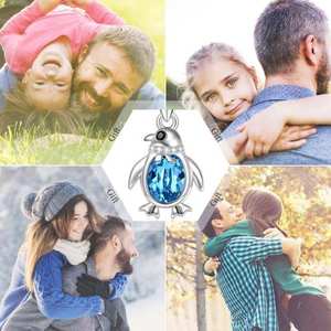 תכשיטים משובחים 925 כסף סטרלינג כסף סטרלינג שרשרת תליון זהב פינגווין כחול פינגווין כחול - Product Image 6