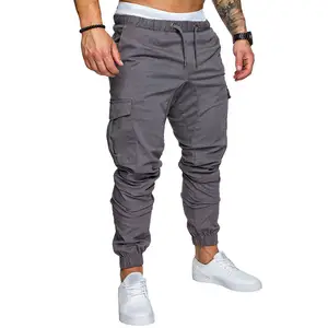 Sommer Herren Casual Pants Kordel zughose mit Taschen Jogger Men Cargo Pants