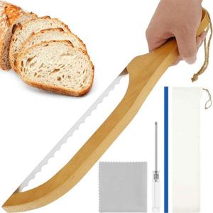 Eco-friendly House Good Price Wooden Sourdough <b>Bread</b> <b>Knife</b> for Homemade <b>Bread</b> Bow <b>Knife</b> <b>Bread</b> <b>Knife</b> Slicer Blades Dough Cutter - Product Image 2