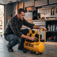 Compresseur d'air portable haute pression 1,1 kW électrique 24 litres silencieux, compresseur d'air industriel avec moteur 1,5 CV