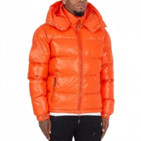 Veste longue matelassée pour homme style urbain, avec logo patchwork sur le devant, à capuche, imperméable, en polyester, avec poches, fabriquée en Chine
