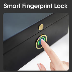 उच्च सुरक्षा फिंगरप्रिंट लॉक लकड़ी घड़ी बॉक्स लोकप्रिय बायोमेट्रिक फिंगरप्रिंट लॉक लकड़ी का भंडारण बॉक्स थोक - Product Image 2