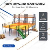 Plateforme de Stockage Industrielle à Niveaux Multiples, Mezzanine Robuste en Acier avec Protection Anti-Corrosion et Revêtement Poudré