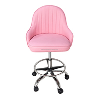 Tabouret de bar rembourré en PU, plusieurs couleurs au choix, chaise pivotante à roulettes réglable en hauteur avec accoudoirs pour usage professionnel dans l'hôtellerie
