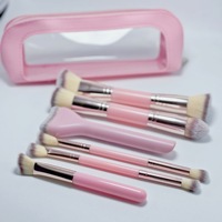 Pinceaux de maquillage professionnels en gros, logo personnalisé, 6 pièces, pinceaux de maquillage pour poudre, fond de teint, anticernes, blush, ensembles de pinceaux de maquillage pour le visage