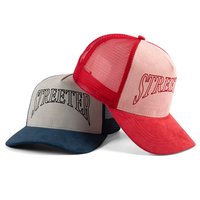 Casquette de baseball en maille avec broderie en suède de qualité supérieure, légère, 5 panneaux, protection solaire pour l'extérieur, pour hommes et femmes