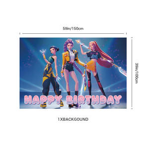Kit de Fiesta de <span class=keywords><strong>Cumpleaños</strong></span> de Demon Kids, Tema de KPop Demon Hunters, Pancarta, Globos, Decoración <span class=keywords><strong>para</strong></span> Pastel, Suministros <span class=keywords><strong>para</strong></span> Eventos de Celebración Infantil - Product Image 5