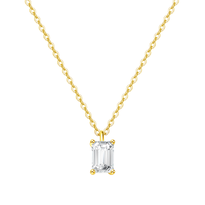 Collar de Compromiso con Colgante de Diamante Cultivado en Laboratorio, Corte Esmeralda, 0.533ct, Oro 18K, Certificado IGI, para Mujer, Gran Venta - Product Image 2