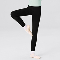 Leggings de danse en nylon noir pour filles, pantalons de gymnastique fins