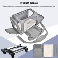 Sac de transport pour animaux de compagnie extra large à roulettes, pour chiens et chats, avec corde de sécurité réglable, fond imperméable, logo personnalisé, sac de voyage pour animaux de compagnie, vente en gros