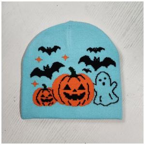 Gorro de punto jacquard de calabaza de <span class=keywords><strong>Halloween</strong></span> con bordado de calavera fantasma de terror, gorro de <span class=keywords><strong>disfraz</strong></span> para fiesta de invierno, logotipo personalizado, venta al por mayor - Product Image 5