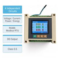 Layar LCD YDKZ Tiga Fasa 5A CT Input RS485 Modbus DIN Rail Output Digital untuk Pemantauan Daya