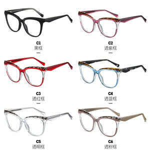 87304 Montures de lunettes carrées anti-lumière bleue TR90, monture complète unisexe avec charnière élastique à 30 degrés - Product Image 4