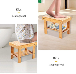 Bancs en bambou pour chaussures, chaise en bois pour la maison, étagère à chaussures, tabouret, <span class=keywords><strong>salle</strong></span> <span class=keywords><strong>de</strong></span> <span class=keywords><strong>bain</strong></span>, bambou antidérapant, petit tabouret <span class=keywords><strong>avec</strong></span> <span class=keywords><strong>rangement</strong></span> pour enfants - Product Image 5