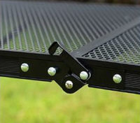 Hangrui Leichter, höhenverstellbarer, moderner Metall-Mesh-Tisch für den Außenbereich, klappbar, für Essbereiche, Eingangsbereiche, Villen, Camping, Angeln, Hotels