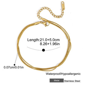Joyería de Verano, <span class=keywords><strong>Tobillera</strong></span> Triple de Acero Inoxidable Chapada <span class=keywords><strong>en</strong></span> Oro de 18K para Mujer, Cadena para el <span class=keywords><strong>Pie</strong></span> Resistente al Agua, Joyería de Playa - Product Image 6