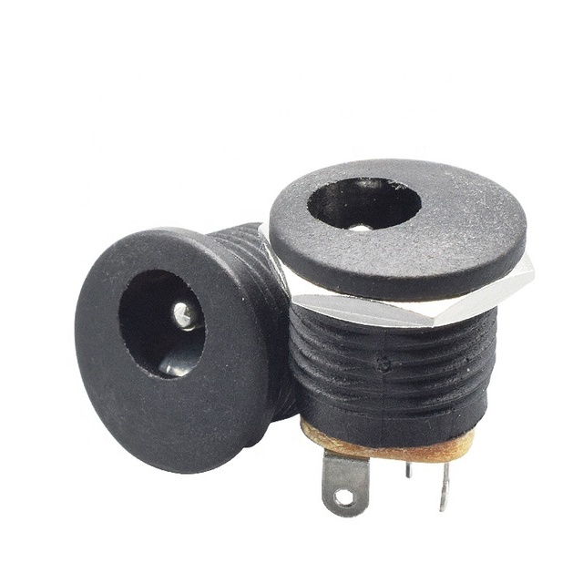 DC022 2.1x5.5mm Socket Audio Video Connector Steel Cooper 3.5mm DC Power Jack