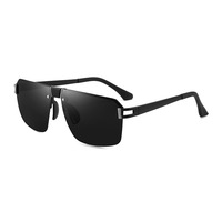 Lunettes de soleil polarisées pour hommes, monture en métal tendance, lunettes carrées pour le cyclisme, la conduite, les voyages et les sports