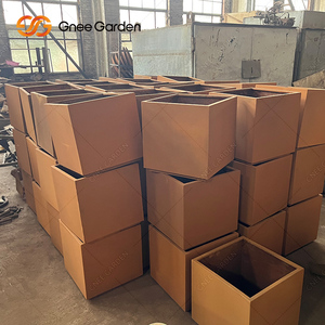Maceta Corten cuadrada de acero resistente a la intemperie moderna con maceta Corten cuadrada de acero resistente a la intemperie - Product Image 3