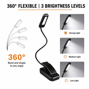 Lampe <span class=keywords><strong>de</strong></span> lecture LED rechargeable à clipser avec col flexible pour lecture au chevet, <span class=keywords><strong>liseuse</strong></span> électronique et utilisation nocturne (vente en gros) - Product Image 3