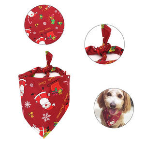 Bandana per cani di natale personalizzata Bandana di natale per cani da compagnia in cotone OEM Bandana per cani personalizzata di natale di babbo natale - Product Image 5