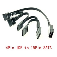 Kabel Splitter Daya Yangtse CJY572 PVC IDE ke SATA 4-Pin ke 5x15-Pin SATA Y Adapter untuk Hard Drive SSD PC Upgrade