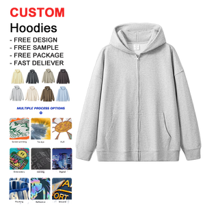 Chaqueta de Invierno Unisex de Calidad, Sudadera con Capucha y Cremallera, Manga Larga, Color Sólido, Diseño de Logotipo Personalizado Bordado, Informal, Otoño, ODM - Product Image 1