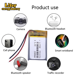แบตเตอรี่ลิเธียม3.7มิลลิเมอร์352030 200 V แบตเตอรี่ MP4แบบชาร์จไฟได้ - Product Image 4