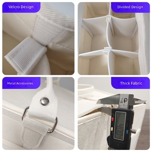 Organisateur de couches portable et pliable en feutre léger avec poches extérieures, fermeture éclair latérale et boucles élastiques grandes dimensions - Product Image 3
