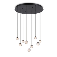 Luminaire suspendu au plafond LED 9x1W, sphère en acrylique, base ronde de 560 mm, éclairage intérieur pour hall d'hôtel