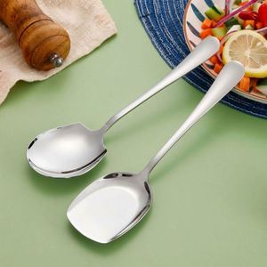 Large Stainless Steel Serving Spoon with Long Handle Kitchen Dinnerware <b>Set</b> Buffet Spoon Spatula Fork for Party Wedding - Product Image 2