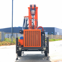 Foreuse de puits d'eau sur roues, petite, à moteur diesel, hydraulique, portable, profondeur de forage maximale 200 m